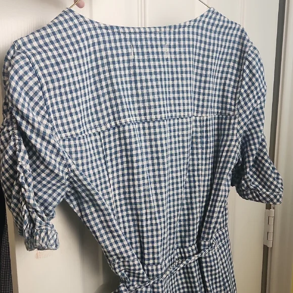 Madewell Cotton Navy Dorothy Gingham Wrap Dress - Picture 4 of 6